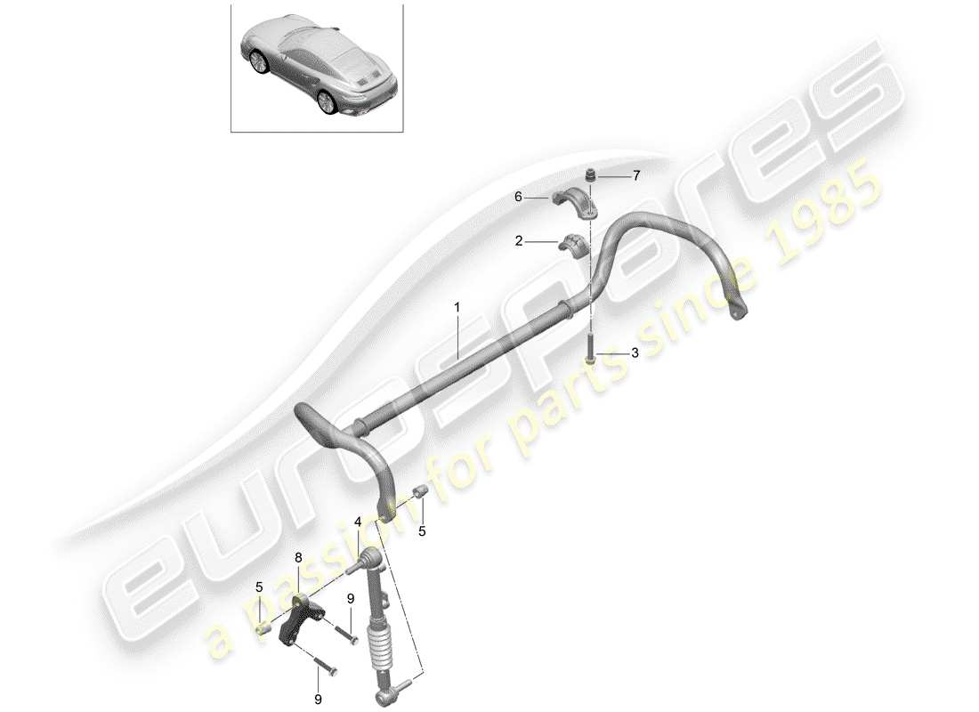 Porsche 991 Turbo (2020) stabilizer Part Diagram