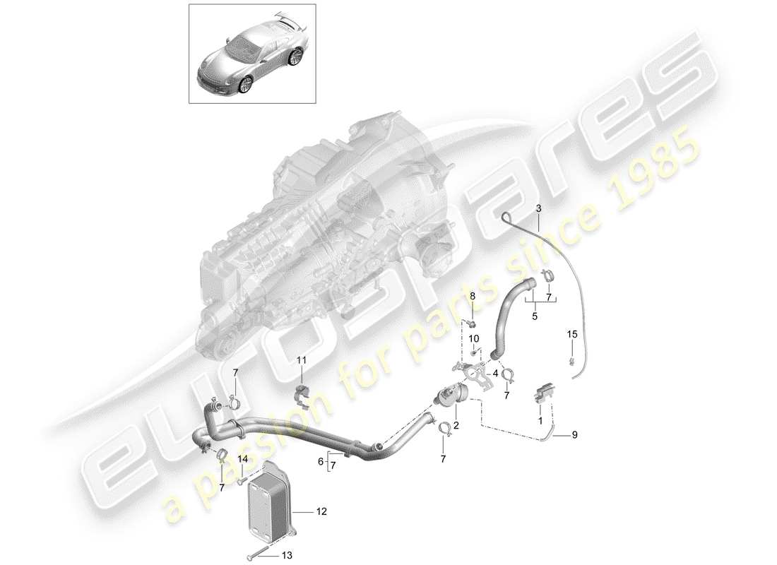 Porsche 991R/GT3/RS (2014) MANUAL GEARBOX Part Diagram