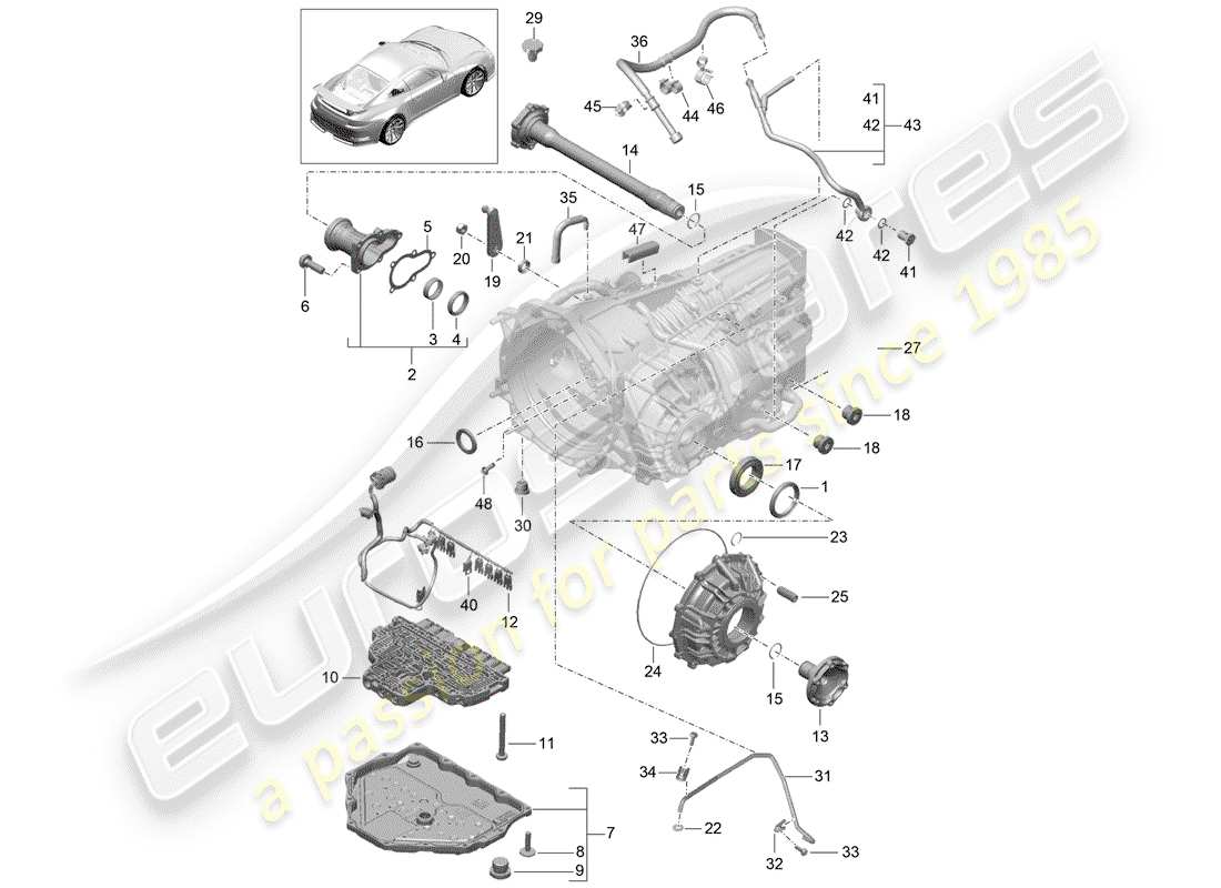 Porsche 991R/GT3/RS (2014) - PDK - Part Diagram