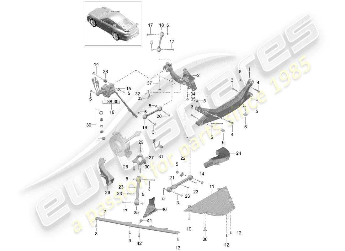 Porsche 991R/GT3/RS (2014) CROSS MEMBER Part Diagram