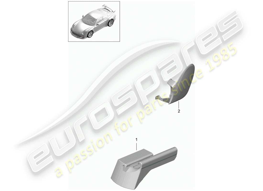 Porsche 991R/GT3/RS (2014) SPORTS SEAT PLUS Part Diagram