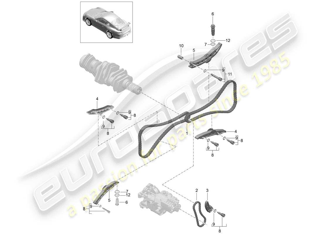 Porsche 991R/GT3/RS (2015) TENSIONER - CHAIN Part Diagram