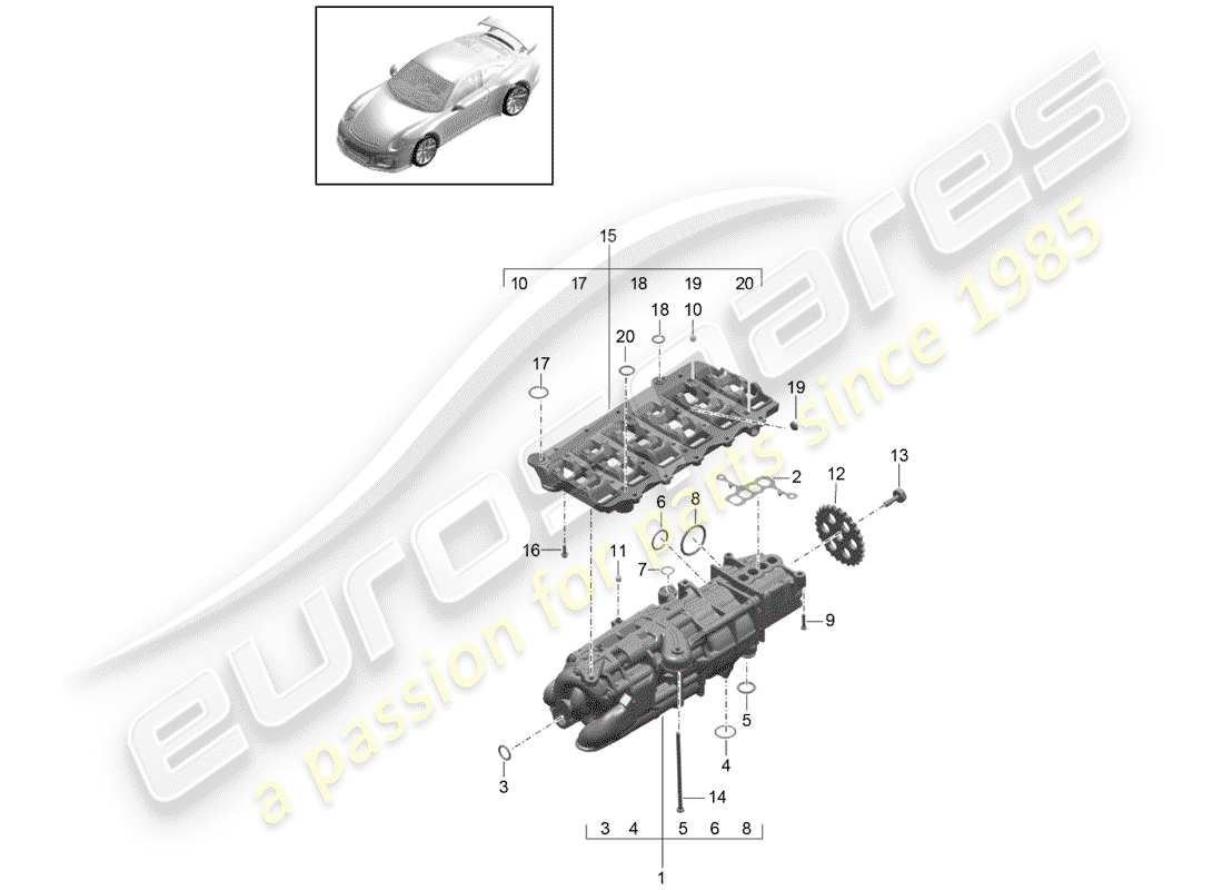 Porsche 991R/GT3/RS (2015) oil pump Part Diagram