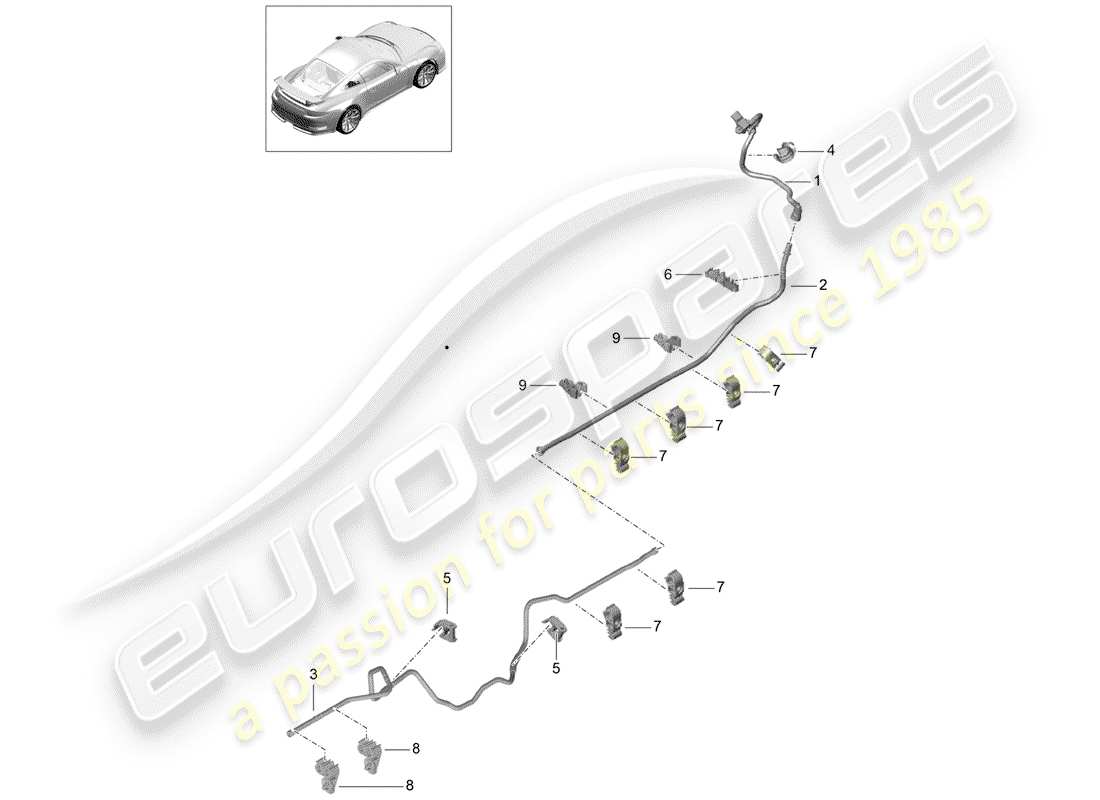 Porsche 991R/GT3/RS (2015) VACUUM LINE Part Diagram