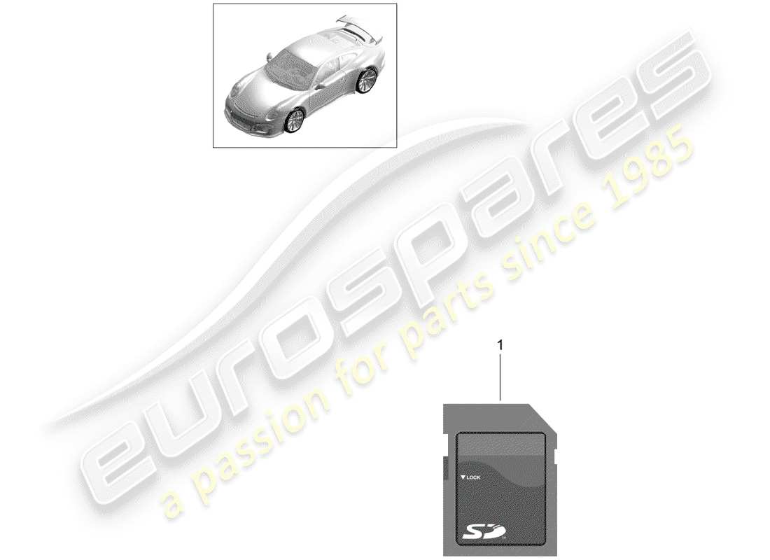 Porsche 991R/GT3/RS (2015) sd card Part Diagram
