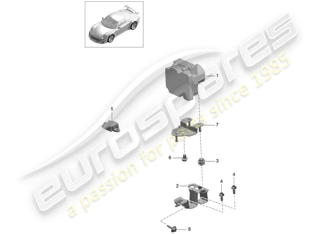 Porsche 991R/GT3/RS (2016) hydraulic unit Part Diagram