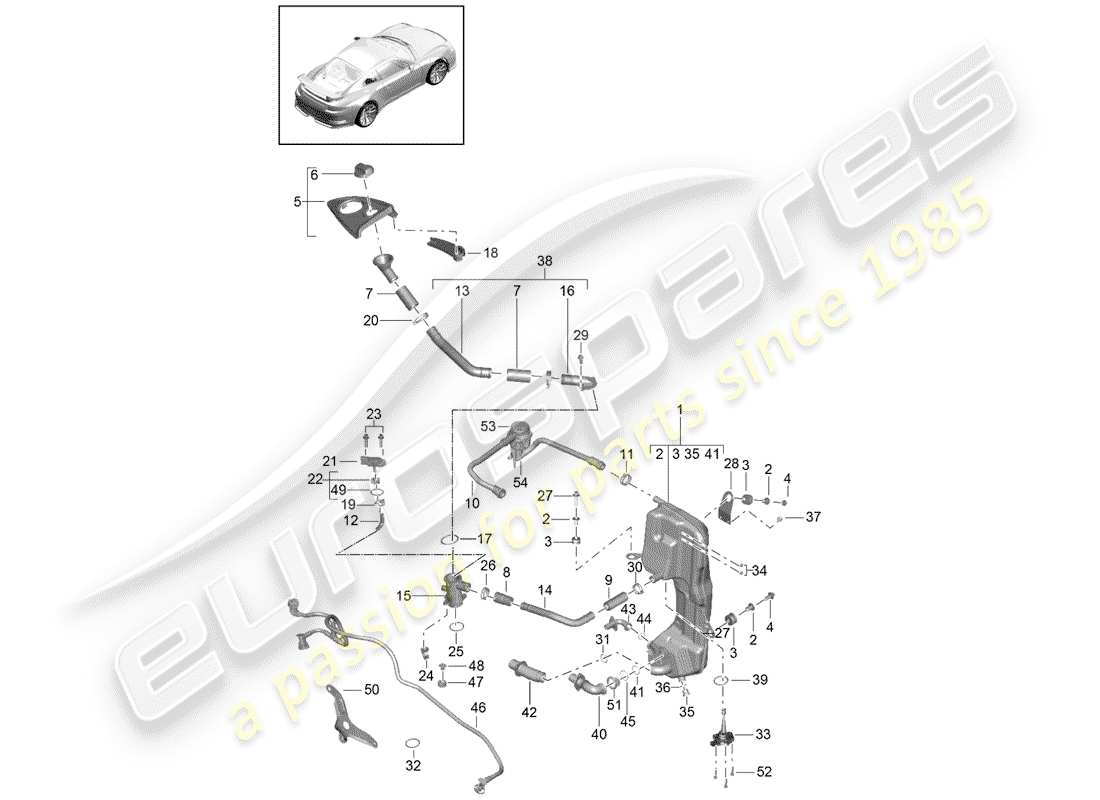Porsche 991R/GT3/RS (2020) ENGINE (OIL PRESS./LUBRICA.) Part Diagram