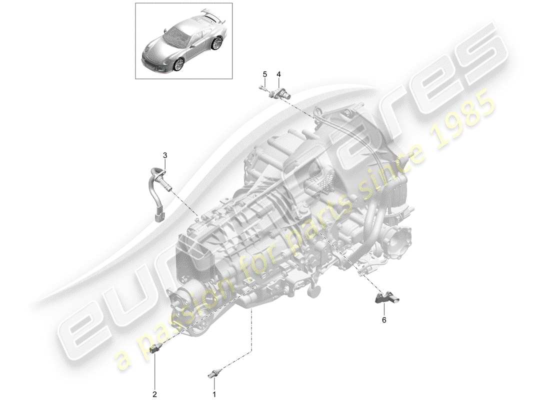 Porsche 991R/GT3/RS (2020) MANUAL GEARBOX Part Diagram
