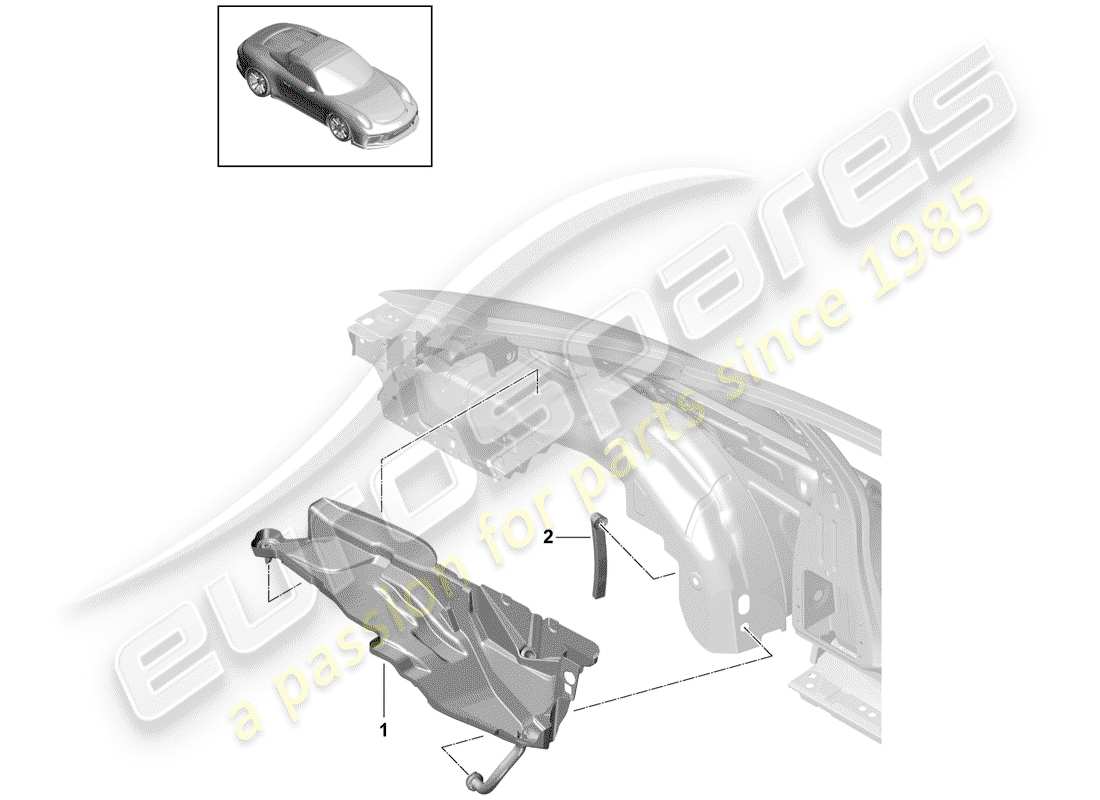 Porsche 991R/GT3/RS (2020) WATER COLLECTING TRAY Part Diagram