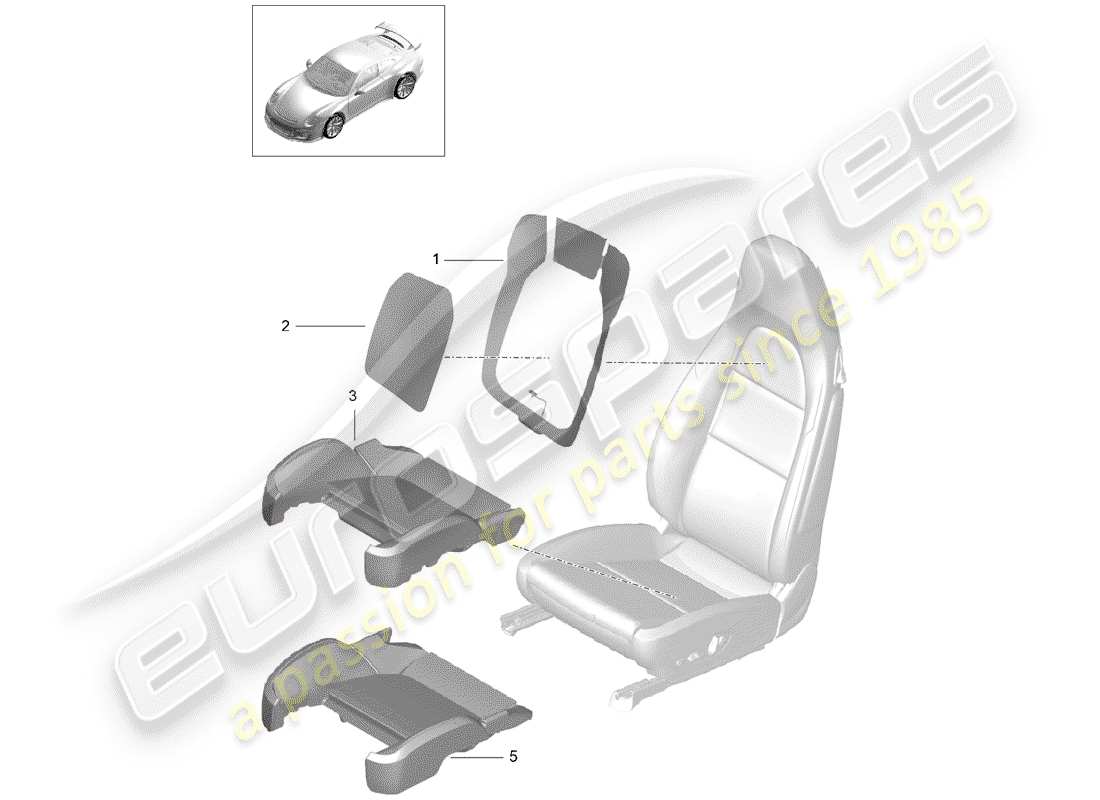 Porsche 991R/GT3/RS (2020) heater element Part Diagram