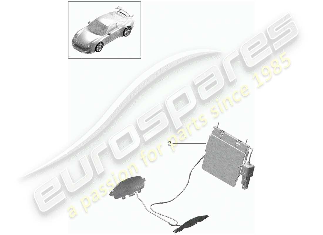 Porsche 991R/GT3/RS (2020) lumbar support Part Diagram