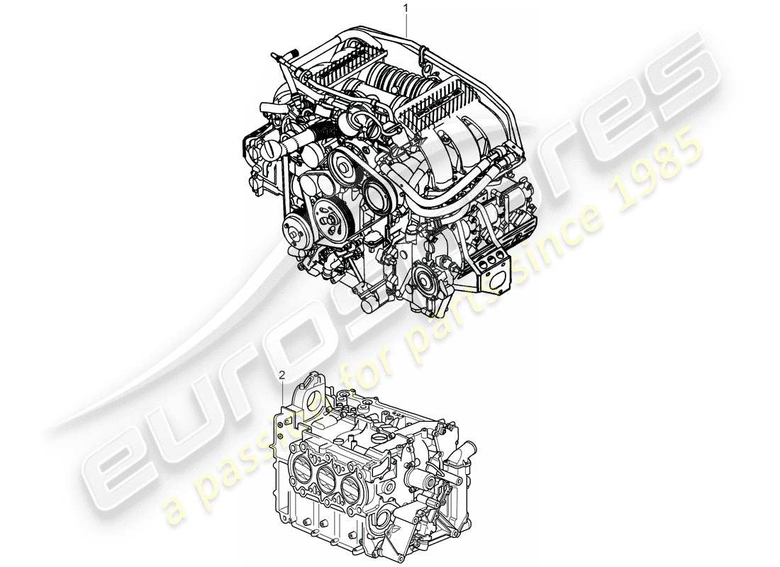 Porsche 997 (2005) REPLACEMENT ENGINE Part Diagram