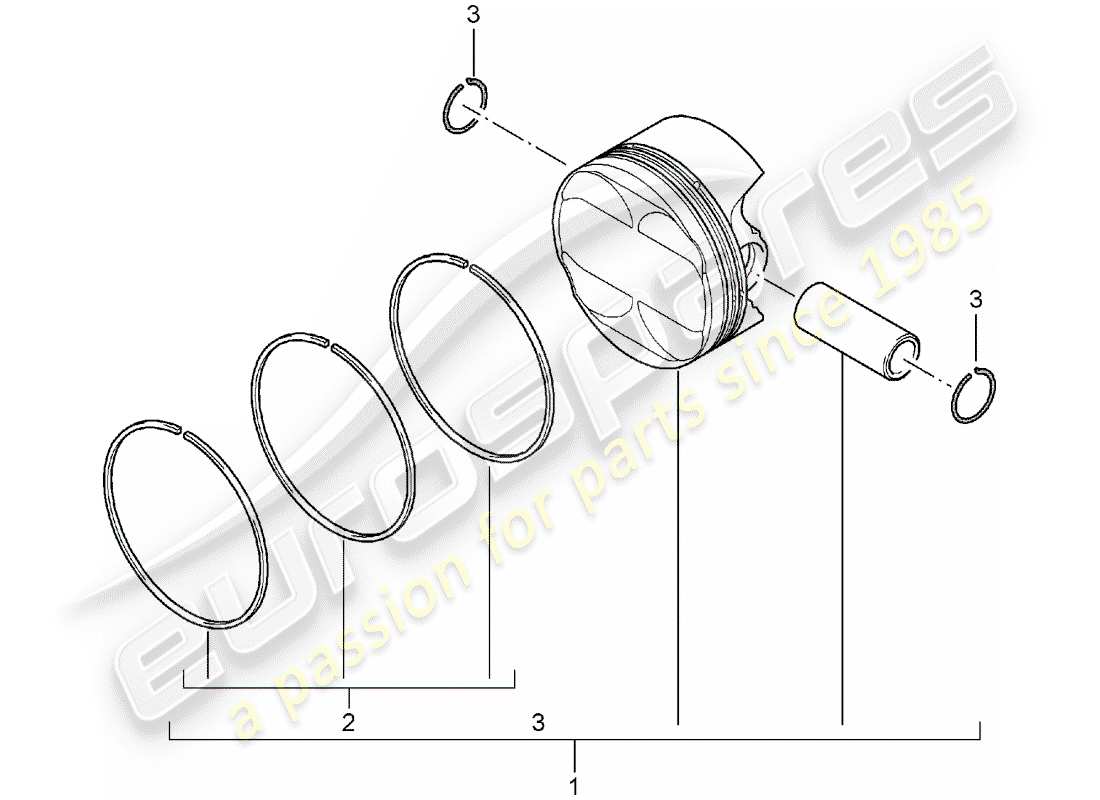 Porsche 997 (2005) PISTON Part Diagram