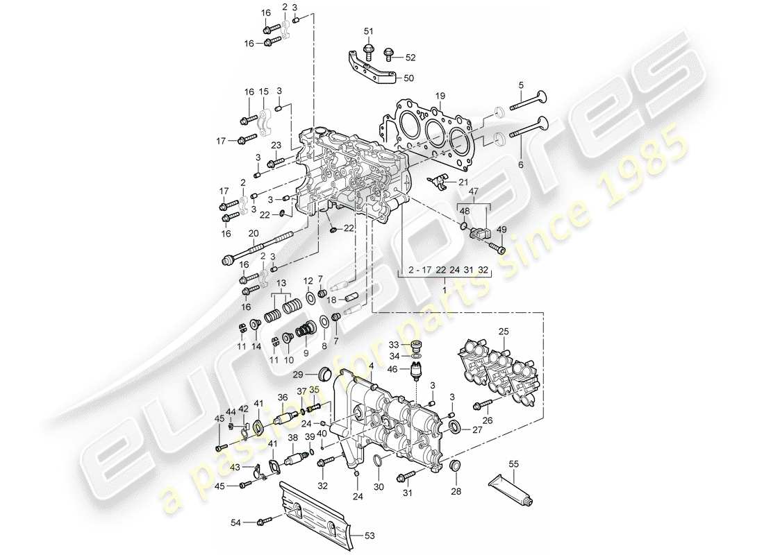 Porsche 997 (2005) CYLINDER HEAD Part Diagram