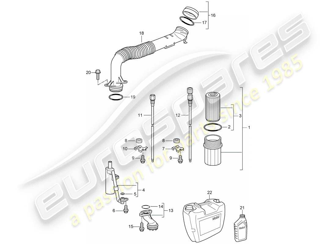 Porsche 997 (2005) Engine Lubrication Part Diagram