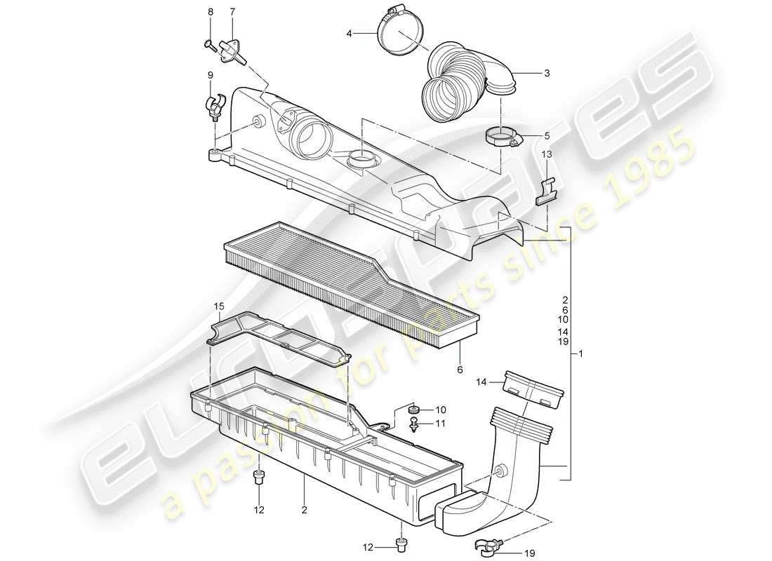 Porsche 997 (2005) AIR CLEANER Part Diagram