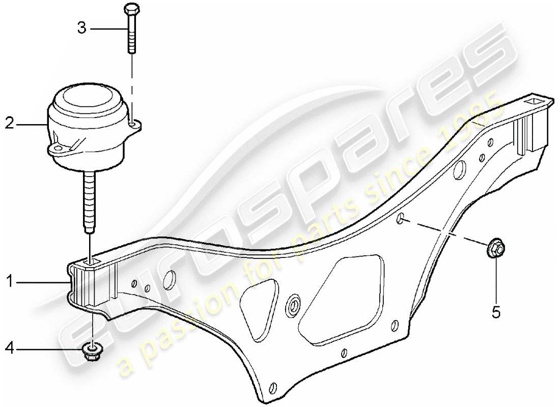 Porsche 997 (2005) engine suspension Part Diagram