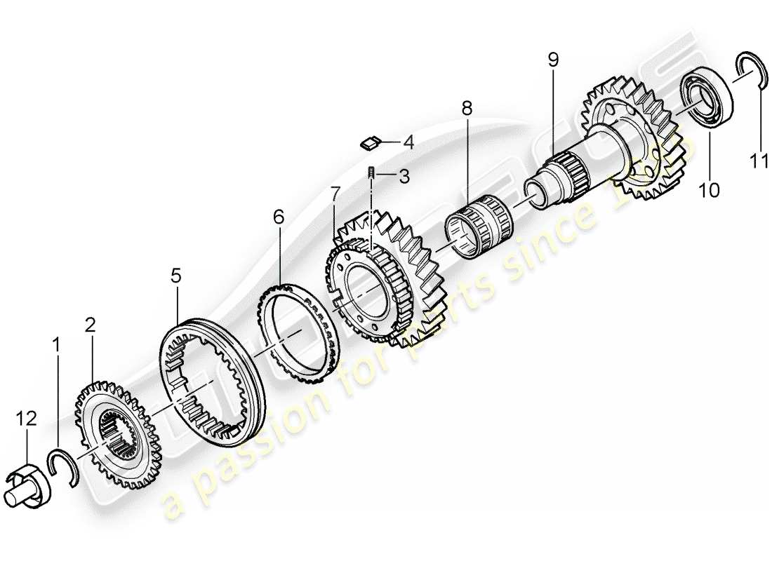 Porsche 997 (2005) REVERSE GEAR Part Diagram