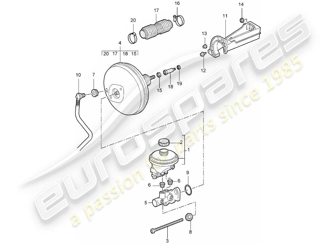 Porsche 997 (2005) brake master cylinder Part Diagram