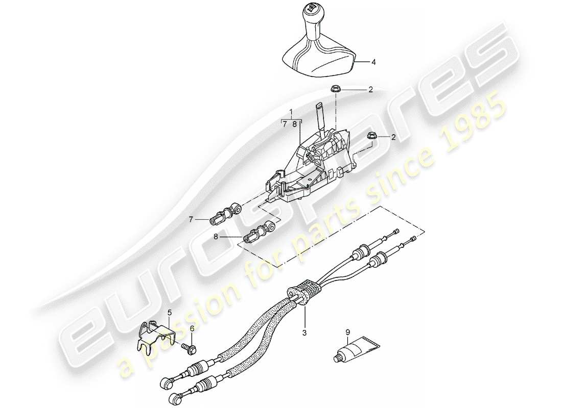 Porsche 997 (2005) transmission control Part Diagram