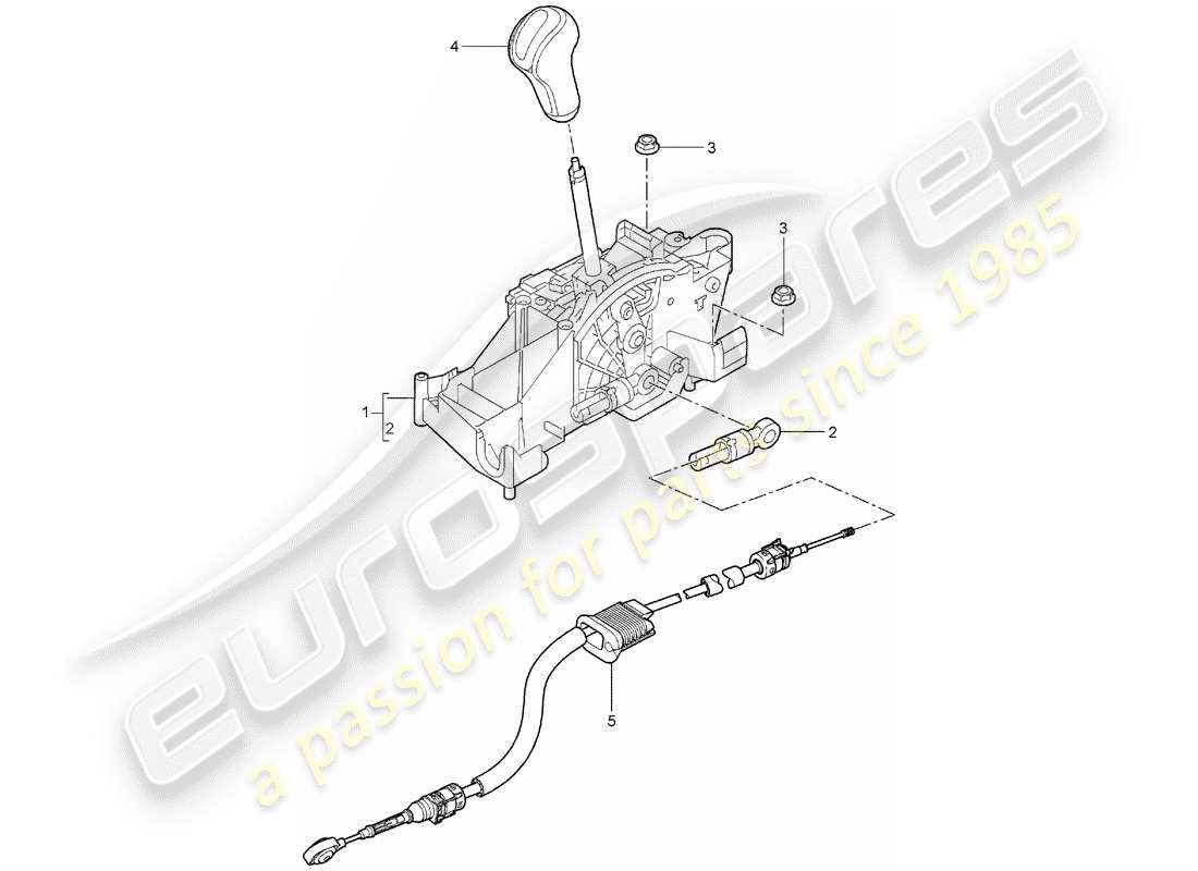 Porsche 997 (2005) selector lever Part Diagram