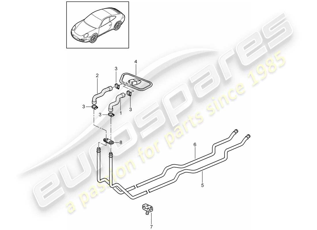 Porsche 997 (2005) HEATING SYSTEM 1 Part Diagram