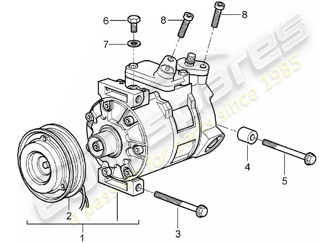 Porsche 997 (2005) COMPRESSOR Part Diagram