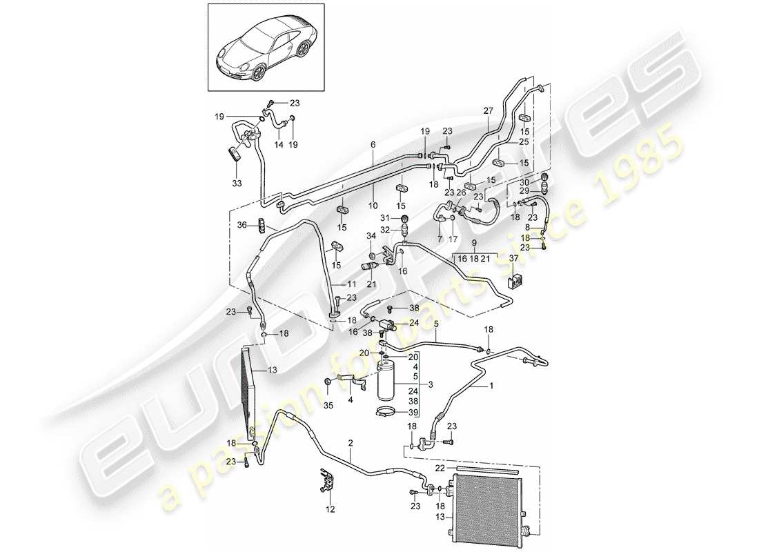 Porsche 997 (2005) REFRIGERANT CIRCUIT Part Diagram