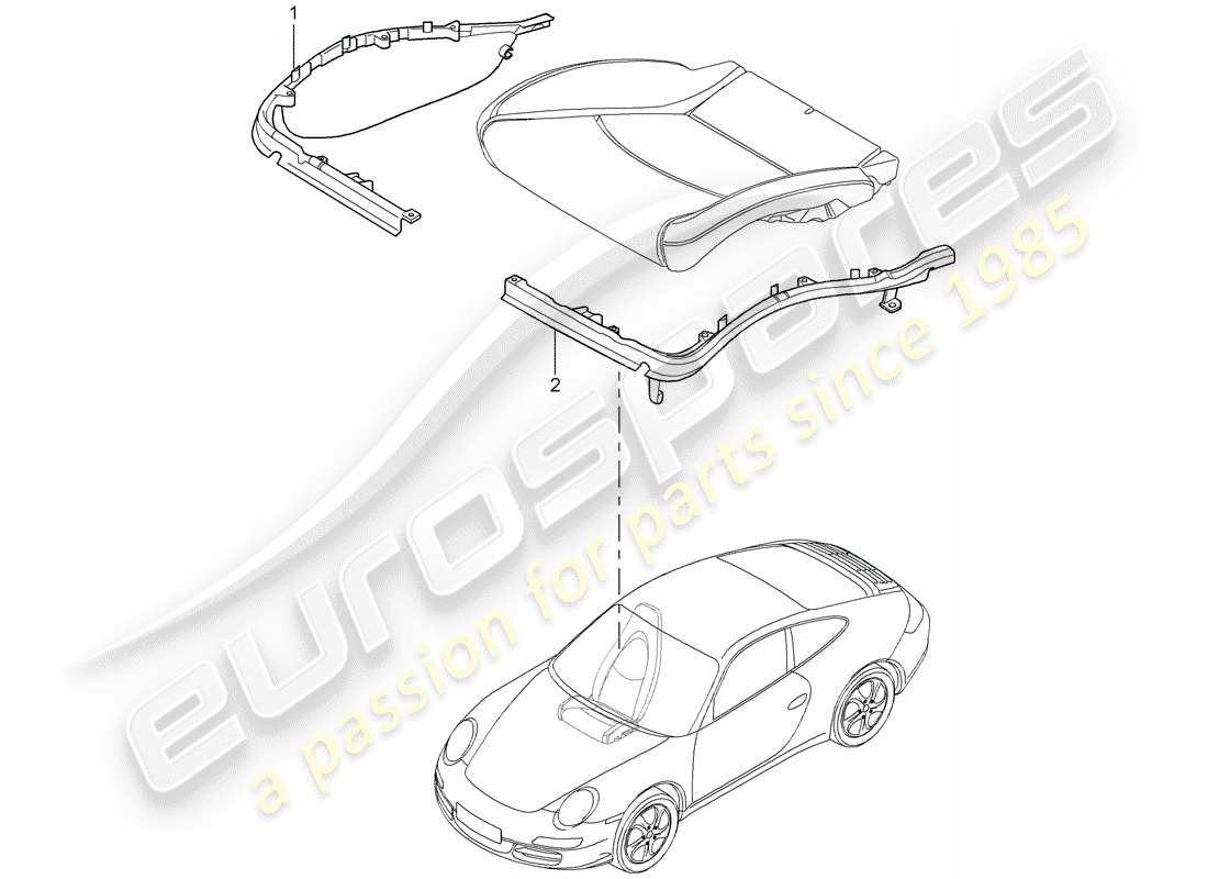 Porsche 997 (2005) CUSHION CARRIER Part Diagram