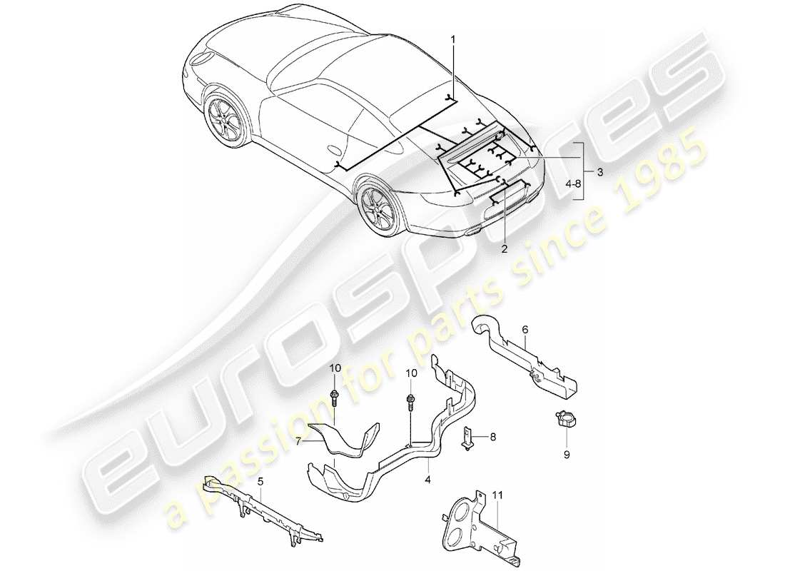 Porsche 997 (2005) wiring harnesses Part Diagram