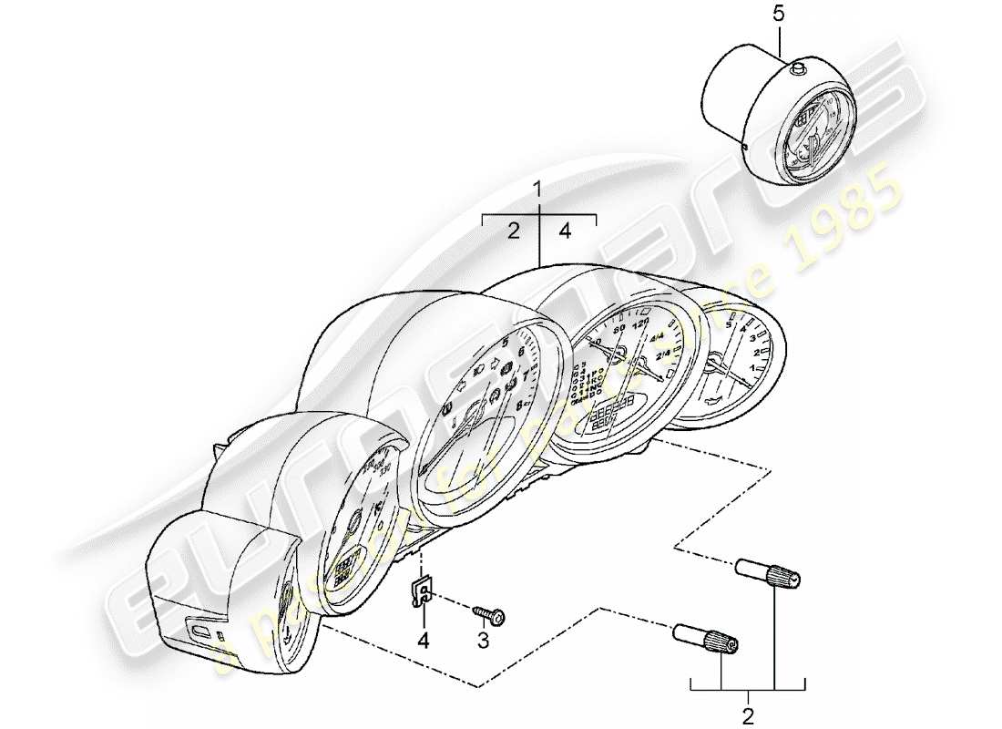 Porsche 997 (2005) Instruments Part Diagram