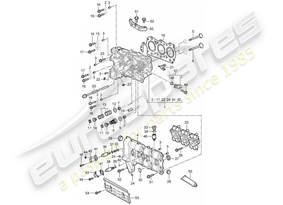 Porsche 997 (2006) CYLINDER HEAD Parts Diagram