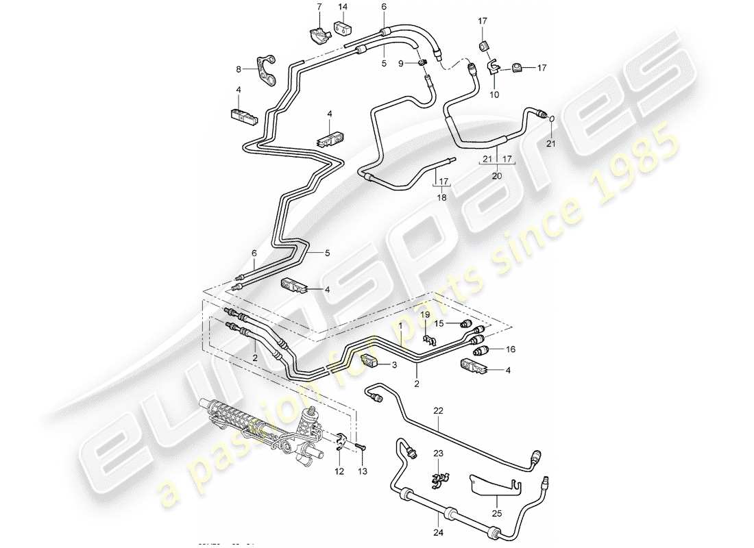 Porsche 997 (2006) POWER STEERING Part Diagram