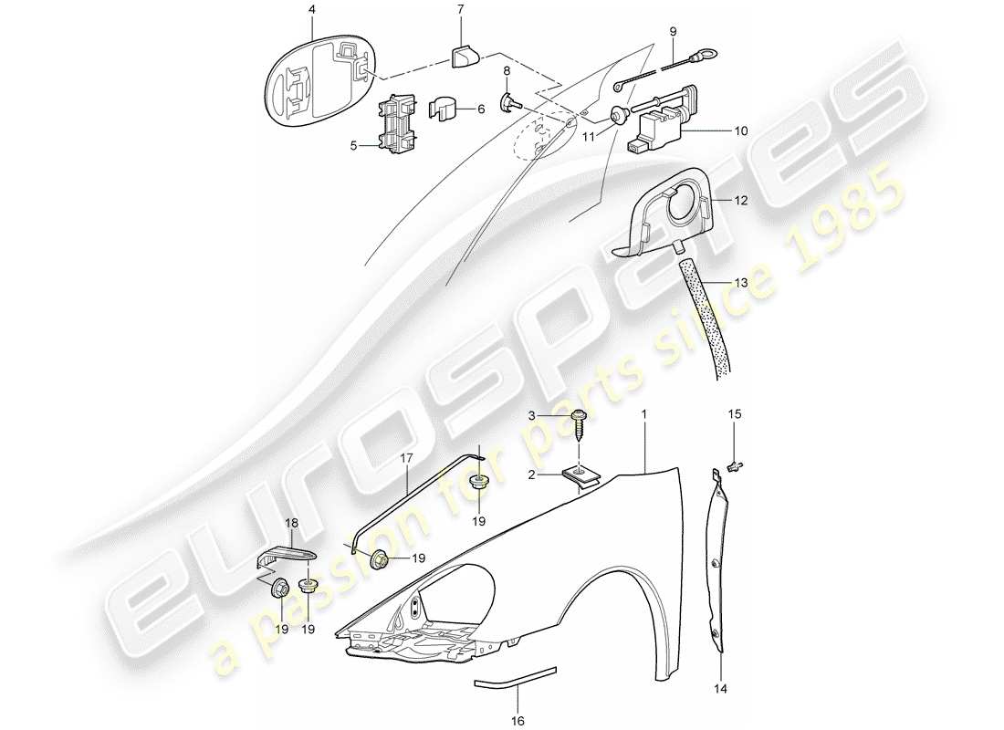 Porsche 997 (2006) FENDER Parts Diagram