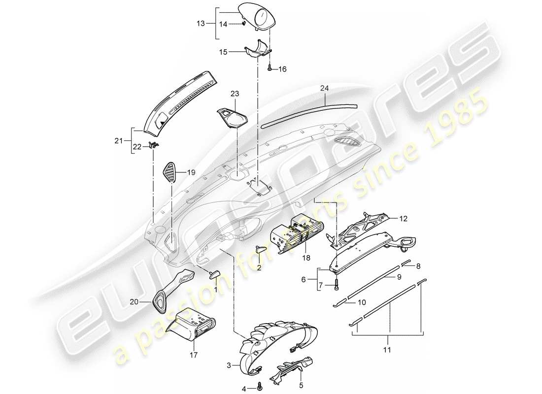 Porsche 997 (2006) Accessories Parts Diagram