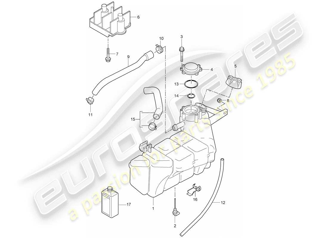Porsche 997 (2008) water cooling 4 Parts Diagram