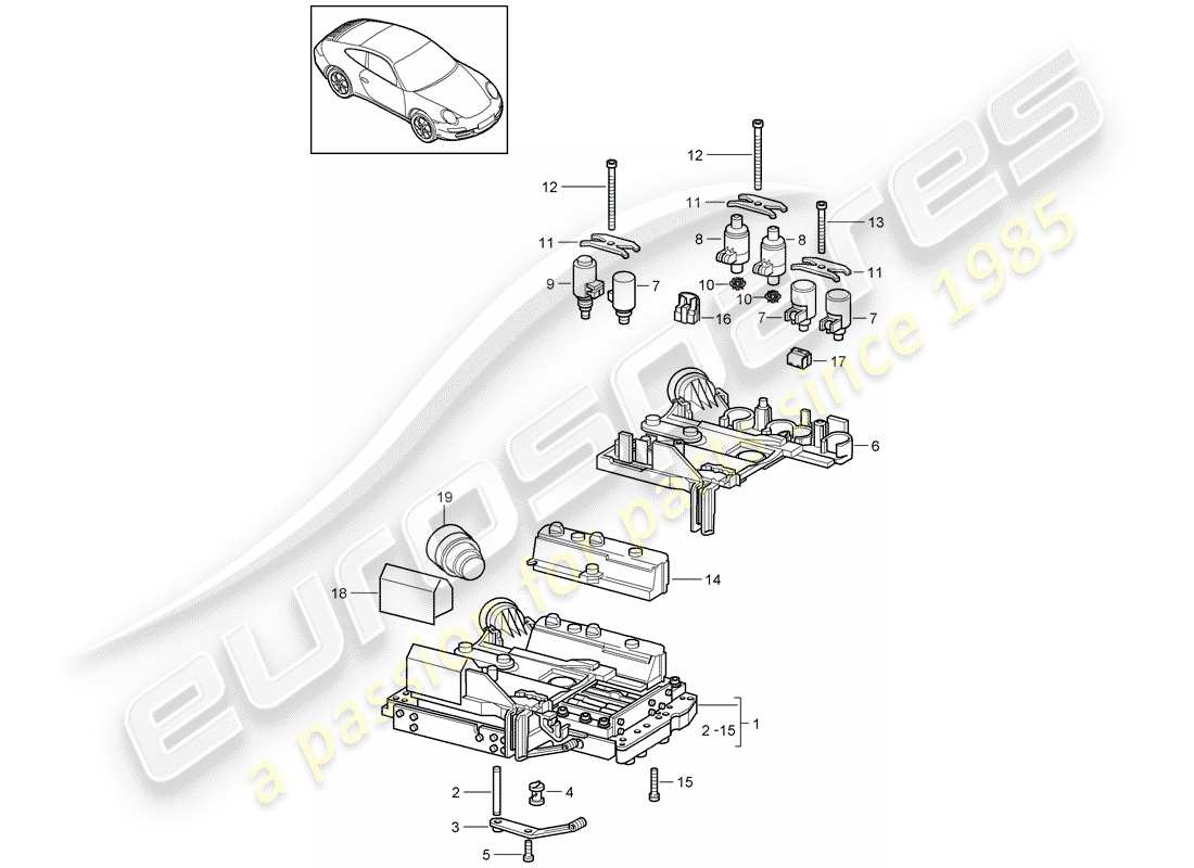Porsche 997 (2008) tiptronic Parts Diagram