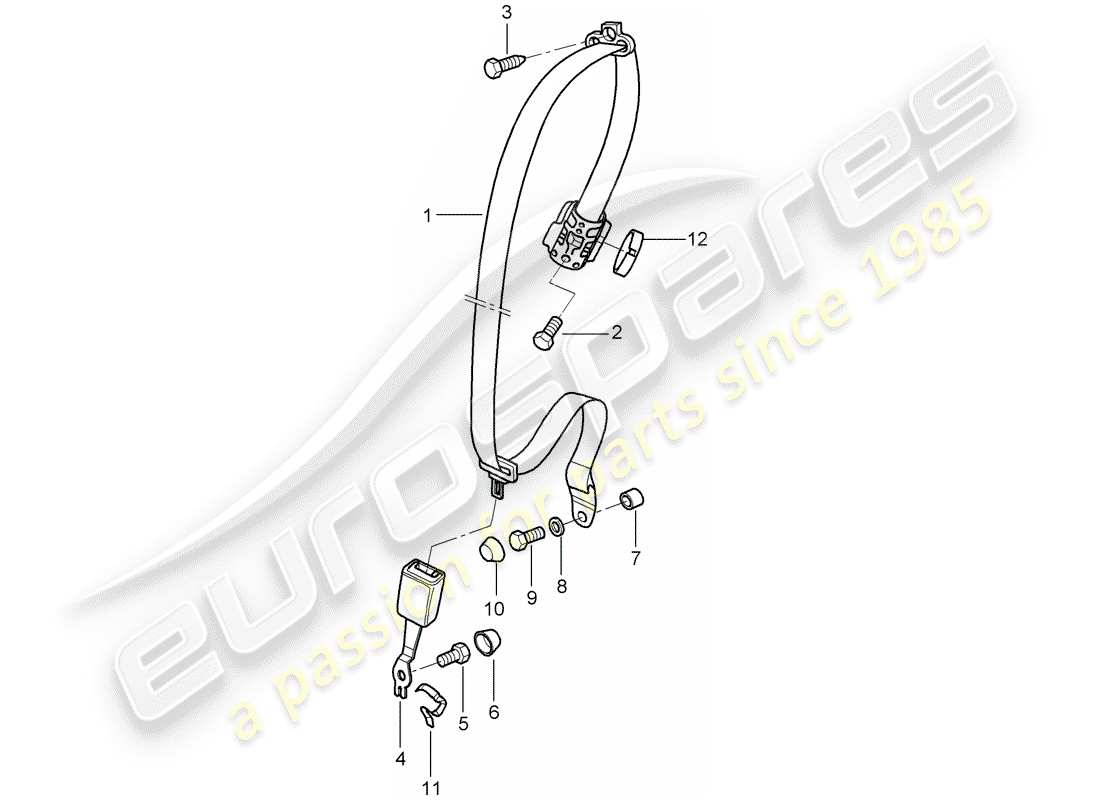 Porsche 997 (2008) SEAT BELT Parts Diagram