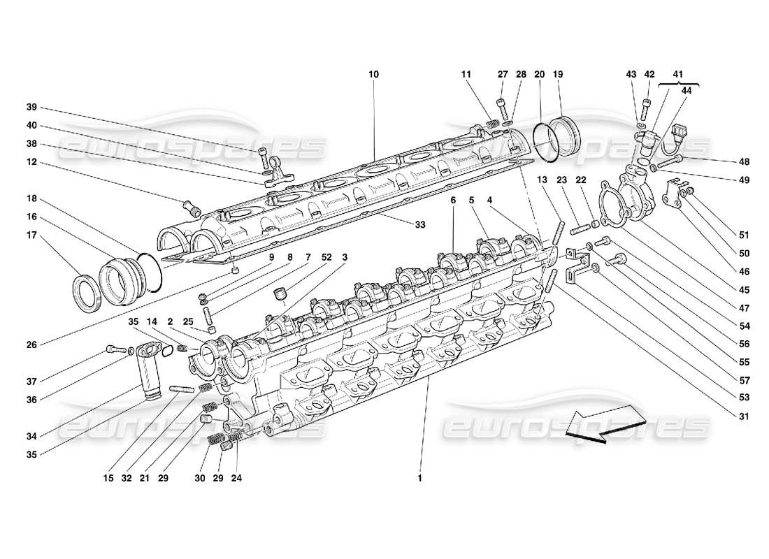 Ferrari 456 GT/GTA RH Cylinder Head Part Diagram