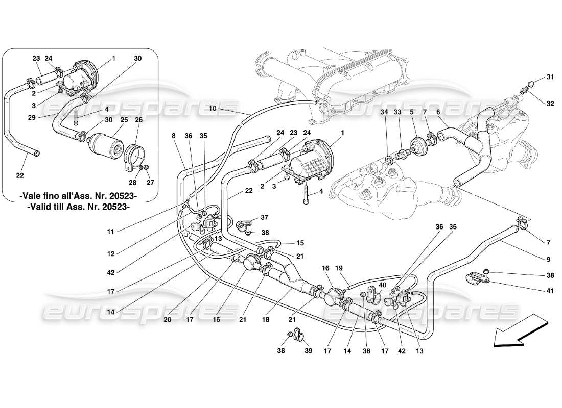 Ferrari 456 GT/GTA Secondary Air Pump Part Diagram