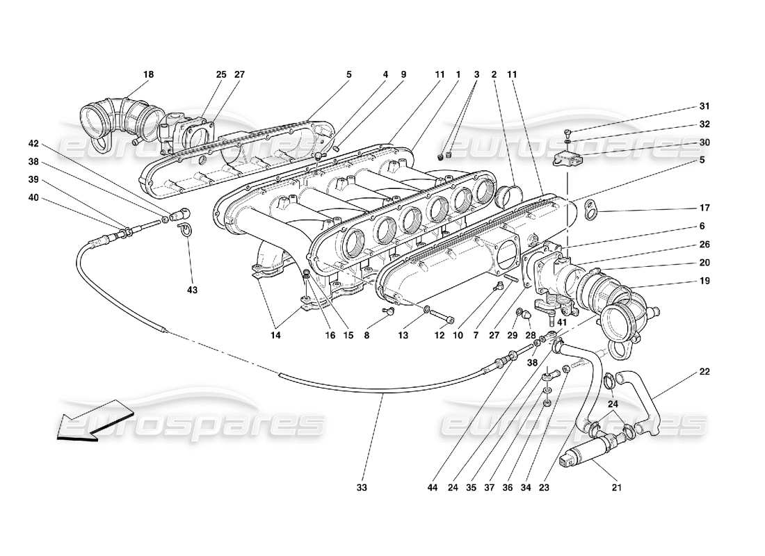 Ferrari 456 GT/GTA Air Intake Manifolds Part Diagram