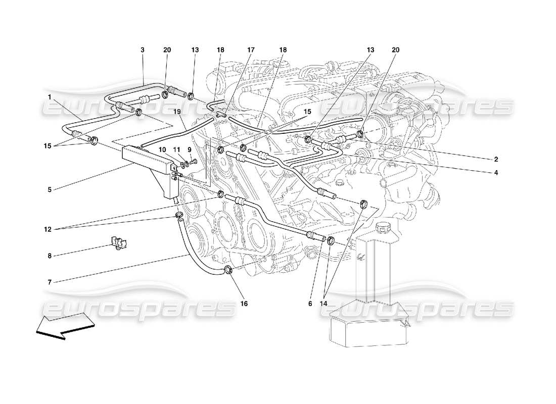 Ferrari 456 GT/GTA Blow - By System Part Diagram