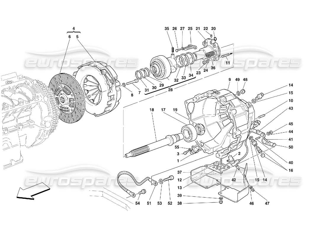 Ferrari 456 GT/GTA Clutch - Controls -Not for 456 GTA Part Diagram