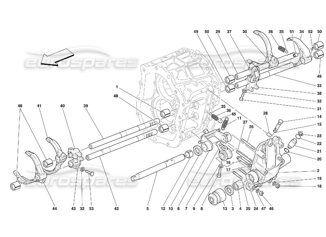 Ferrari 456 GT/GTA Inside Gearbox Controls -Not for 456 GTA Part Diagram
