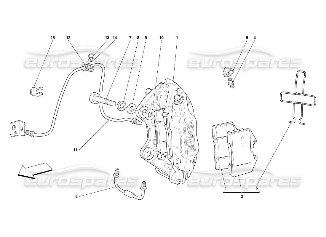 Ferrari 456 GT/GTA Caliper for Rear Brake Part Diagram