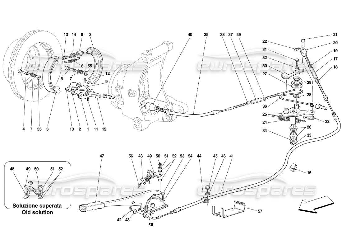 Ferrari 456 GT/GTA Hand-Brake Control -Valid for 456 GT Part Diagram