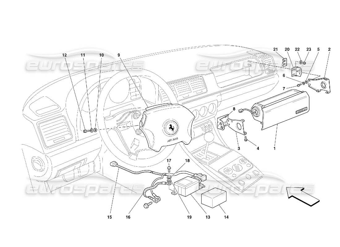 Ferrari 456 GT/GTA Air-Bags Part Diagram