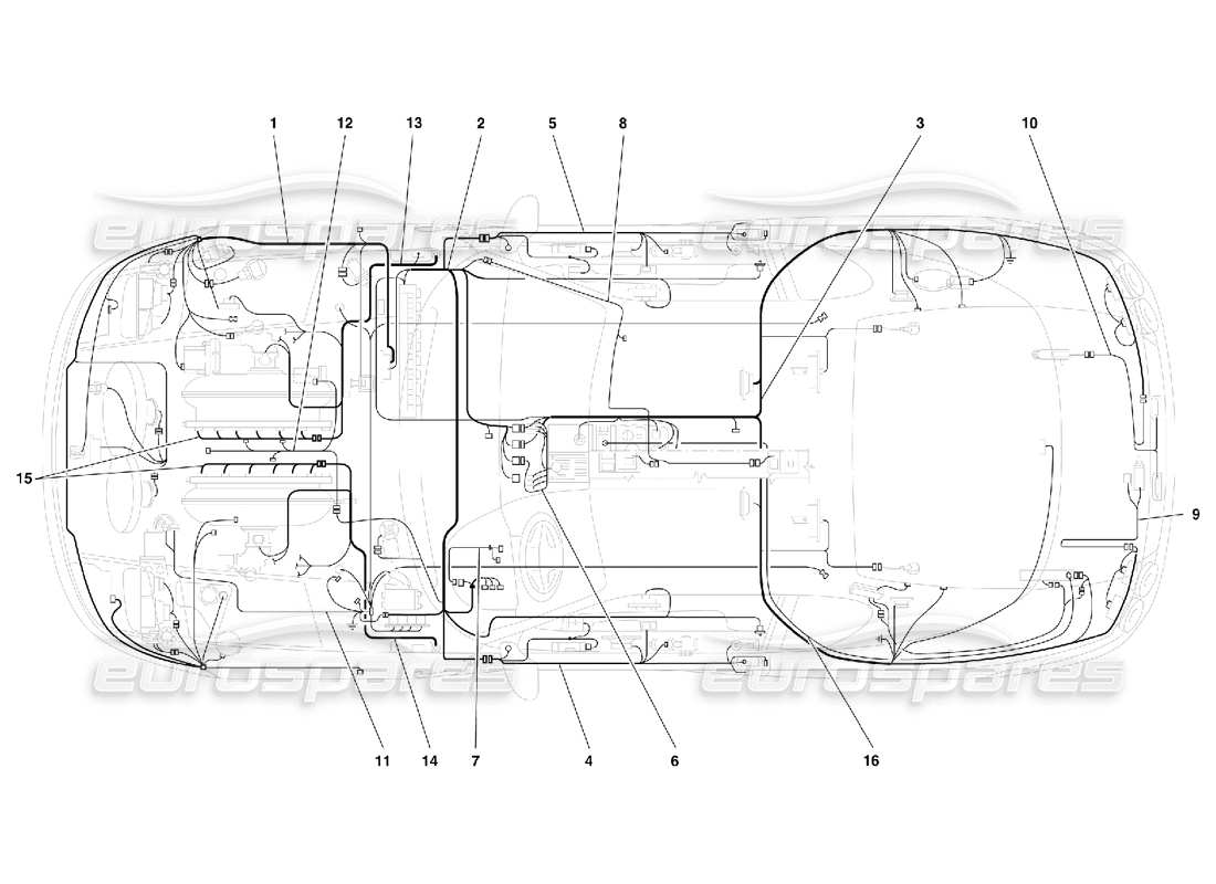 Ferrari 456 GT/GTA Electrical System -Not for 456 GTA Part Diagram
