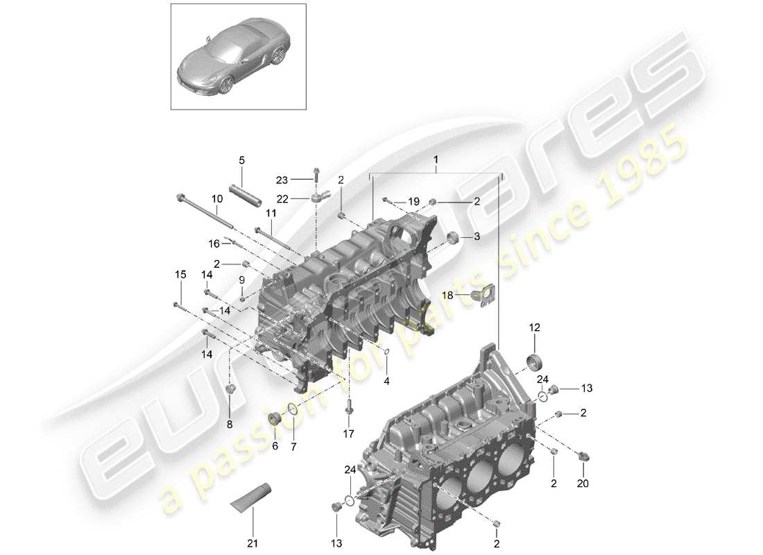 Porsche Boxster 981 (2012) crankcase Part Diagram