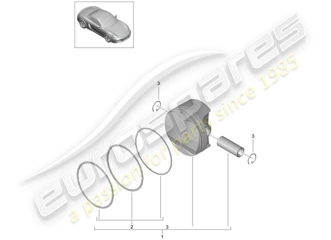 Porsche Boxster 981 (2012) PISTON Part Diagram